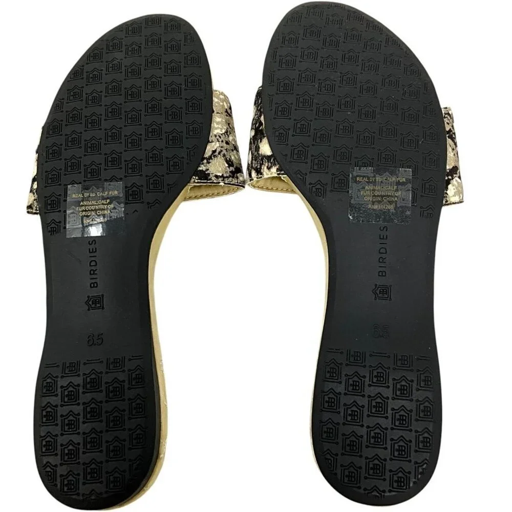 Birdies Women Slide Sandals The Sparrow Size US 6.5 Champagne Gold Silver Shadow - Picture 5 of 7